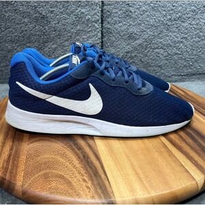 Nike Tanjun Men Navy Blue Athletic Sneakers Shoes Mesh Size 12 NO INSOLES